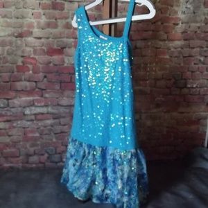 🫶~ Girls Blue Dress Justice Size 10 Reg Sequins